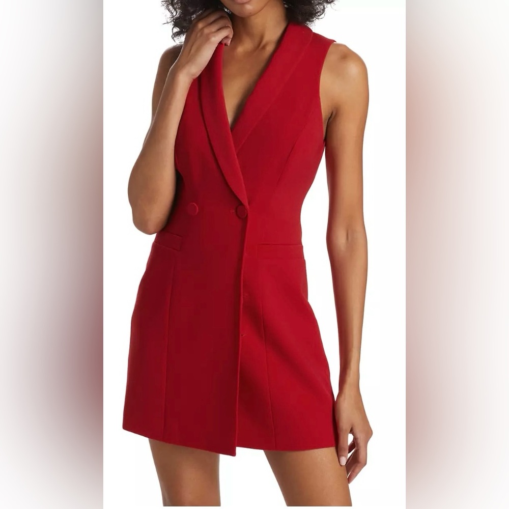 Alice + Olivia Latoya Blazer Mini Dress, Perfect Ruby NWT